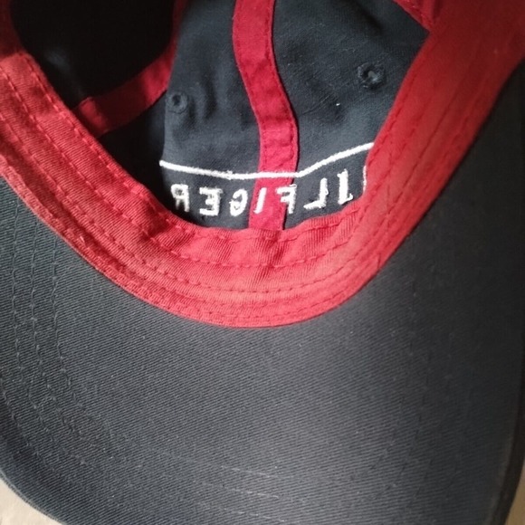 Tommy Hilfiger Hat Baseball Cap Blue White Spell Out Adjustable Strap Cotton - Picture 12 of 13